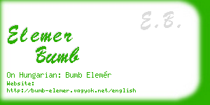 elemer bumb business card